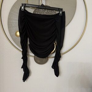 Elegant Black Ruched Top